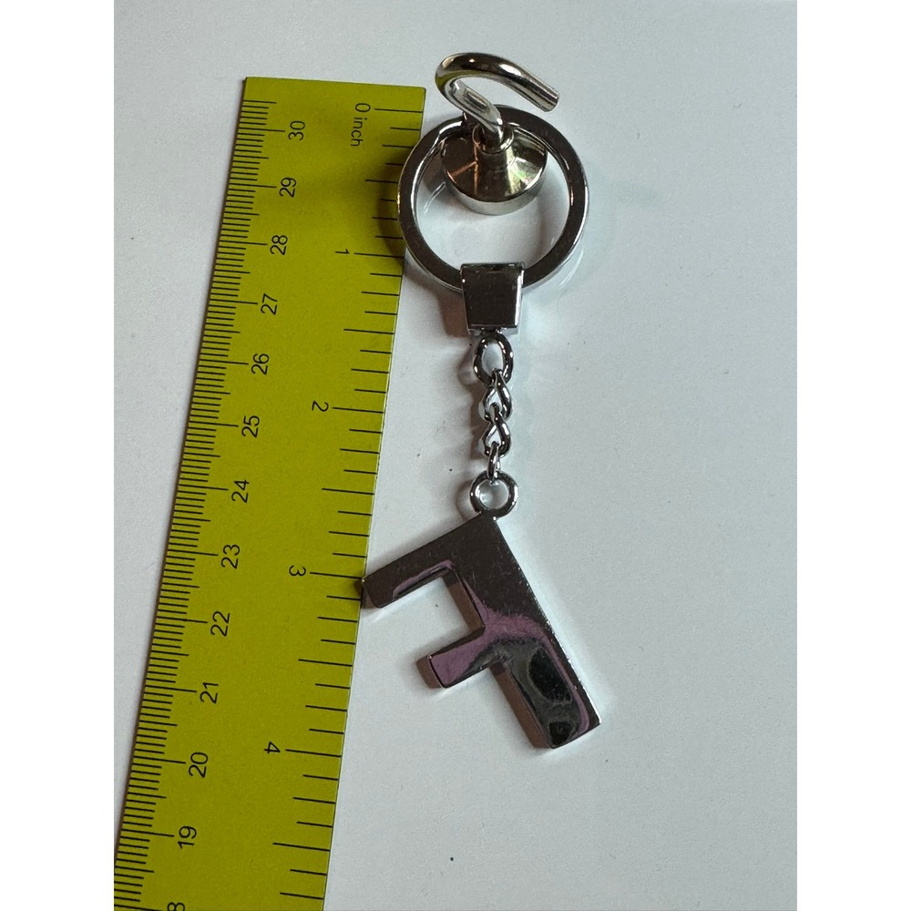 Silver Rhinestone Initial Letter F Keychain Charm Personalized Sparkle Pendant - Picture 7 of 10